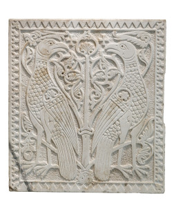 Peregrino da Salerno (attribuito), Pluteo con albero della Vita e pavoni, XIII sec. - museo diocesano di Bari